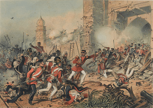 The Recapture of Delhi (by Bequet Freres, Public Domain) The Recapture of Delhi (by Bequet Freres, Public Domain)