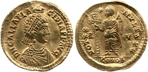 Coin of Galla Placidia (by The Trustees of the British Museum, CC BY-NC-SA) Coin of Galla Placidia (by The Trustees of the British Museum, CC BY-NC-SA)