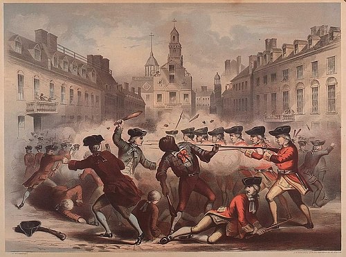 Lithograph of the Boston Massacre, 5 March 1770