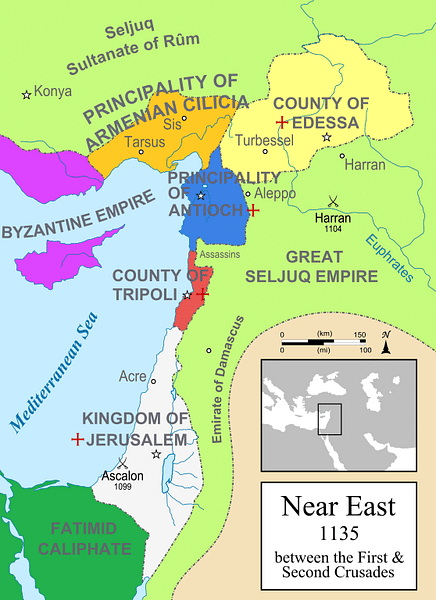 The Near East in 1135 CE (by MapMaster, CC BY-SA) The Near East in 1135 CE (by MapMaster, CC BY-SA)