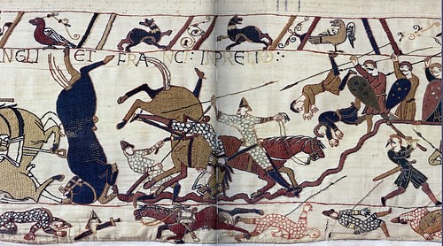 Norman Cavalry at Hastings, Bayeux Tapestry (by Unknown Artist, Public Domain) Norman Cavalry at Hastings, Bayeux Tapestry (by Unknown Artist, Public Domain)