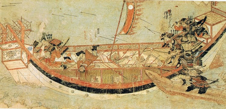 Japanese Samurai Attack Mongol Ships